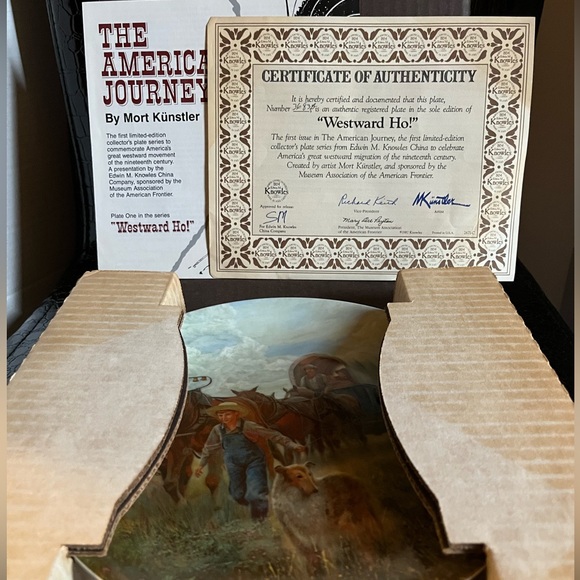 “Westward Ho!” The American Journey Series Collectors Plates Authenticated - Picture 2 of 3